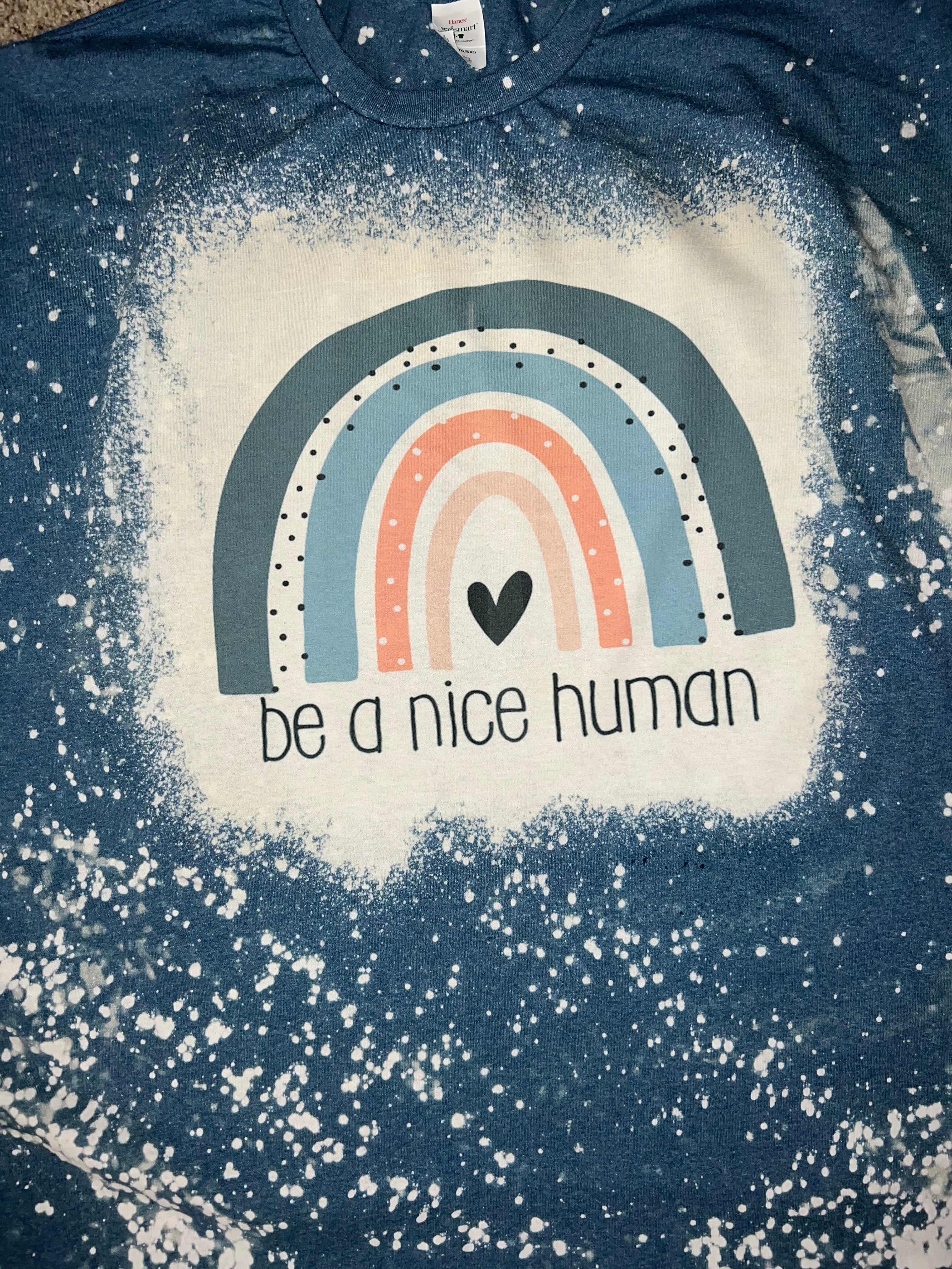 Distressed Be A Nice Human T Shirt