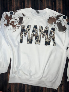 Mama Cow Print Crew